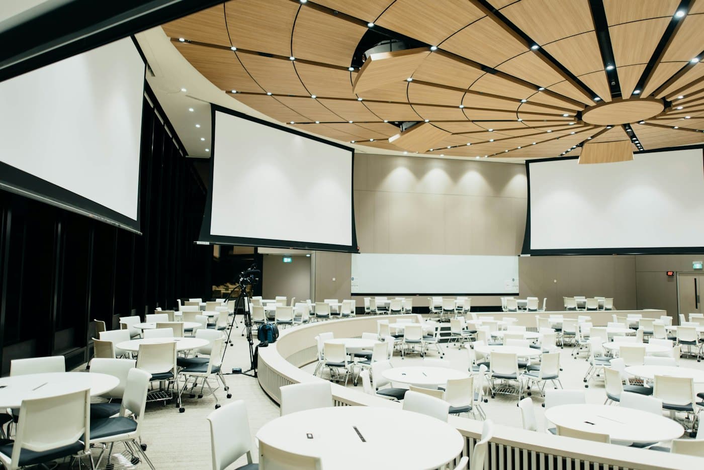 A room set for a gathering